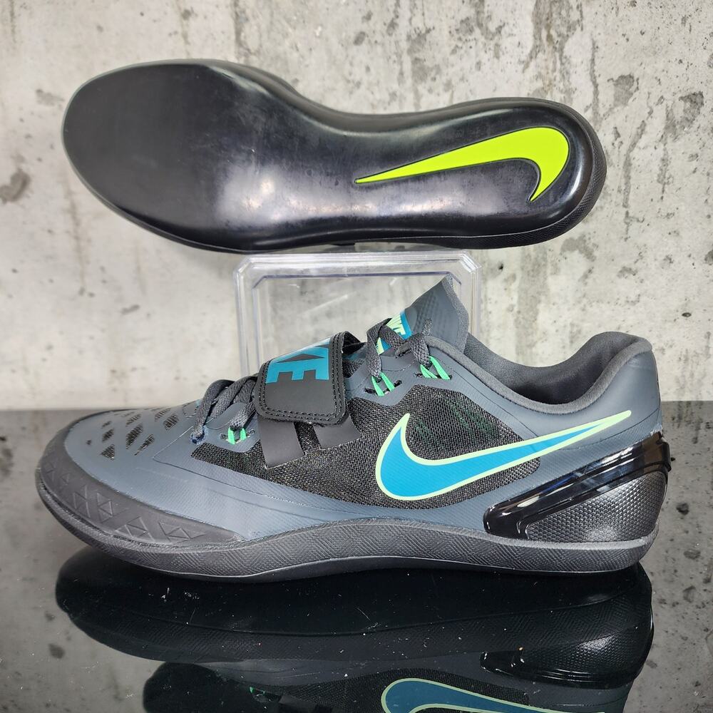 Nike Zoom Rotational 6 Track Field Throwing Shoes Size 10 Black Green - Picture 4 of 4